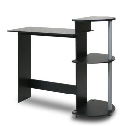 Contemporary Computer Desk in Black Grey Finish