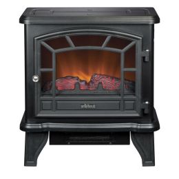 Traditional Style Black Metal 400-Square Foot Electric Fireplace Stove Space Heater