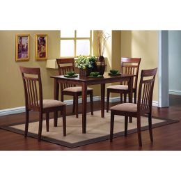 5-Piece Dining Set with Rectangular Table and 4 Chairs in Chestnut Finish