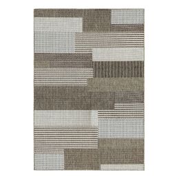 5' x 7'6 Brown Sand Modern Geometric Stripe Area Rug