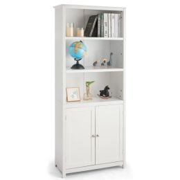 White Bathroom Linen Tower Towel  Cabinet with 3 Open Storage Shelves