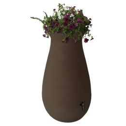 65-Gallon Dark Brown Rainwater Collection System Rain Barrel