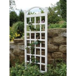 76-inch High Garden Trellis in White Vinyl - Made in USA