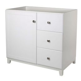 White Bathroom Vanity Cabinet 30 x 21 inch with Nickel Hardware