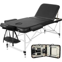 Black Extra Wide Adjustable Portable Massage Tattoo Folding Table