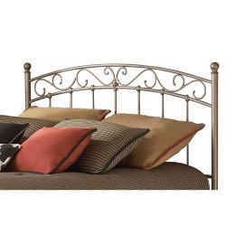 Twin size Arched Metal Headboard with Scroll Detail and Solid Castings