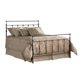 Full size Simple Stylish Metal Bed in Mahogany Gold Finish