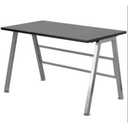 Modern Metal Frame Computer Desk with Black Laminate Top