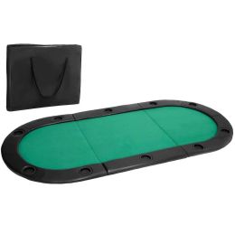 Folding Texas Hold'em Poker Table Top with Cup Holders with Carry Bag