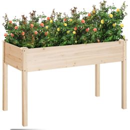 Outdoor Wood Raised Garden Bed Planter Box 46 x 22 x 30-inch High