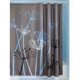 Grey Blue Floral Modern 72 x 72 inch Shower Curtain