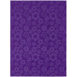 5' x 7' Purple Area Rug with Floral Flowers Pattern - Made in USA