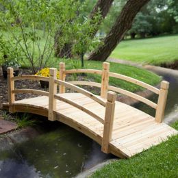 Classic 6-Ft Garden Bridge in Unfinished Fir Wood