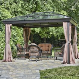 12-ft x 16-ft Year-Round Use Gazebo with UV Blocking Panels Canopy and Curtains