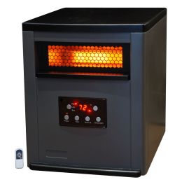 Infrared Space Heater w/ Remote 5,200 BTUs Heat Two Tone Fireproof Cabinet