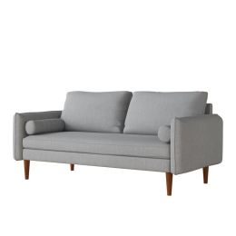 Modern Light Grey Fabric Upholstered Mid-Century Style Sofa