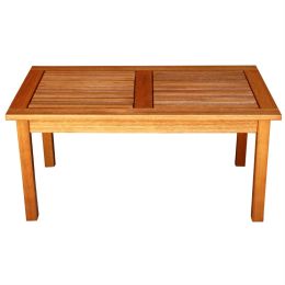 Outdoor Indoor Solid Wood Patio Coffee Table in Natural Finish