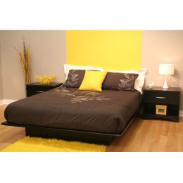 Queen size Modern Platform Bed Frame in Black Wood Finish