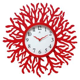 Red Coral Reef Modern Wall Clock Ocean Beach Theme - 22-inch Diameter