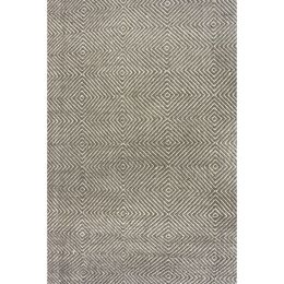 Gray 9' x 12' Flat Woven Hand Made Wool/Cotton Gray Area Rug