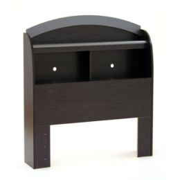 Twin-size Bookcase Headboard in Black Onyx Charcoal Finish