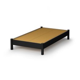 Twin size Contemporary Platform Bed Frame in Black Wood Finish