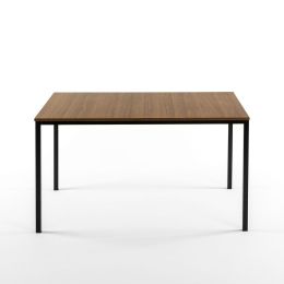 Modern 48 x 30 inch Steel Frame Dining Table with Wood Grain Top