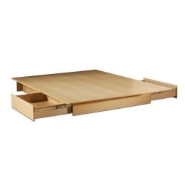 Full / Queen size Maple Platform Bed Frame with Storage Drawers