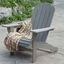 Outdoor Weather Resistant Eucalyptus Wood Adirondack Chair in Driftwood Finish