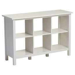 Adjustable Shelf 6-Cube Bookcase Storage Unit Sideboard in White