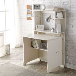 White Home Office Computer / Writing Desk with Hutch