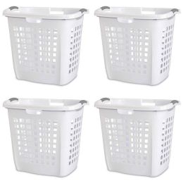 Set of 4 Heavy Duty Plastic Laundry Hamper Dirty Clothes Basket