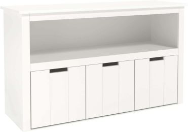 Kids Toy Storage Cabinet; Cube Storage Rack With 3 Drawers; For Kids Room; Living Room; White