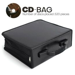 400/520pcs CD/DVD PU Leather Storage Bag Disc Wallet Case Binder Book Sleeves Protector Black