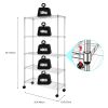 35"W x 14"D x 65"H 5-Tier Metal Wire Shelving Organizer Storage Rack Silver w/4 Wheels