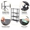 HealSmart 4-Tier Heavy Duty Foldable Metal Rack Storage Shelving Unit with Wheels Moving Easily Organizer Shelves Great for Garage Kitchen Holds up to