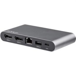 Star Tech.com USB C Dock - 4K Dual Monitor DisplayPort Docking Station - 100W Power Delivery Passthrough, GbE, 2x USB-A - Multiport Adapter